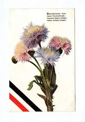 Patriotik Ak 1 Wk Blumen 1917 Kaiserreich WW1