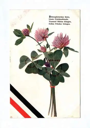 Patriotik Ak 1 Wk Blumen 1917 Kaiserreich WW1