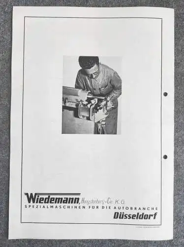 Wiedemann Pleuel Bohrwerk Modell PR III Düsseldorf Werbung