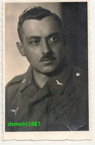 Portrait Foto Ak Luftwaffen Gefreiter Krakau polska 2 Wk IIWW ! (F997