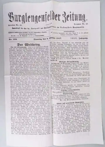 Burglegenfeld er Zeitung Nr 119 Oktober 1917