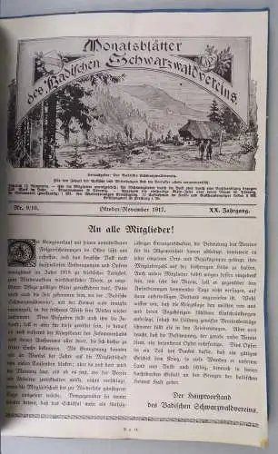 Monatsblätter des badischen Schwarzwald Vereins 1917 Nr. 9 / 10