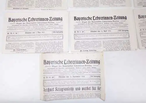 Bayerische Lehrerinnen Zeitungen 1916 1917 Konvolut