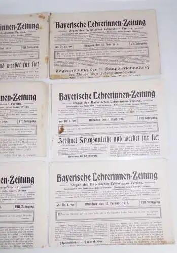 Bayerische Lehrerinnen Zeitungen 1916 1917 Konvolut