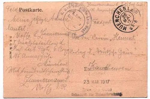 Ak München Lucaskirche 1917 Feldpostkarte