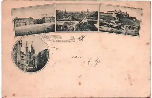 Ak Gruss aus Würzburg Residenz 1897