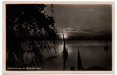 Foto Ak Abendstimmung am Steinhuder Meer Wilhelmstein Boote