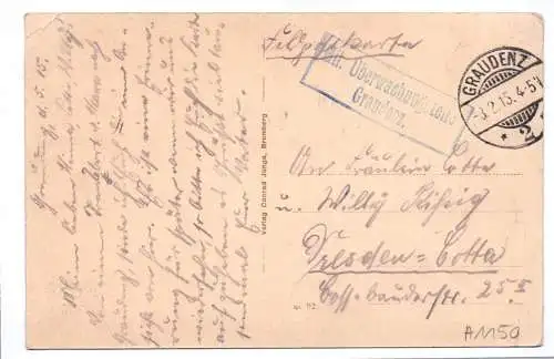 Ak Graudenz Weichselbrücke 1915 Feldpostkarte