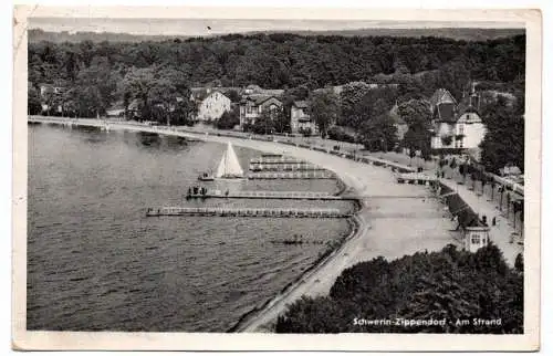 Ak Schwerin Zippendorf Am Strand 1959