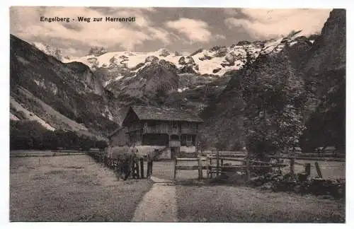 Ak Engelberg Weg zur Herrenrüti Schweiz
