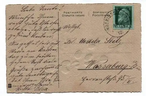 Künstler Ak Frohe Ostern 1912 Palmkätzchenzweige