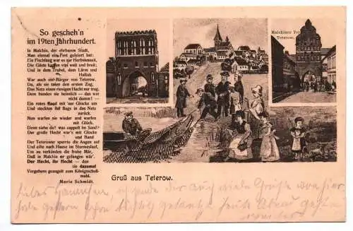 Künstler Ak Gruß aus Teterow So gescheh'n im 19ten Jahrhundert 1926