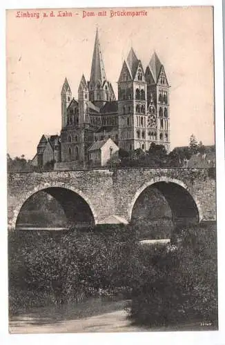 Ak Limburg an der Lahn Dom mit Brückenpartie 1915 Feldpost