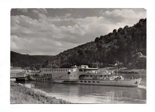 Foto Ak Schmilka MS Karl Marx  der Weißen Flotten Dresden 1962