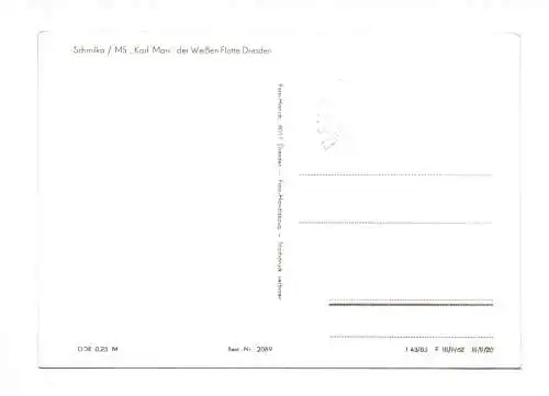Foto Ak Schmilka MS Karl Marx  der Weißen Flotten Dresden 1962
