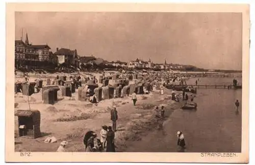 Ak Binz Strandleben 1911 Menschen am Strand Meer Ostsee