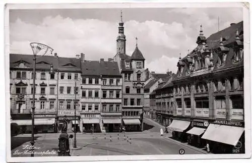 Fot Ak Zittau Der Rathausplatz mit Klosterkirche