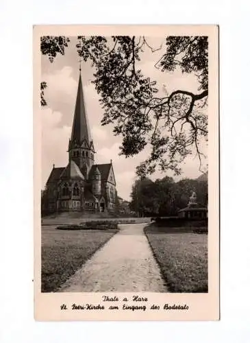 Ak Thale am Harz St. Petri Kirche am Eingang des Bodetals 1953