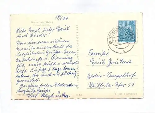 Ak Brotterode Thüringen Gesamtansicht 1960
