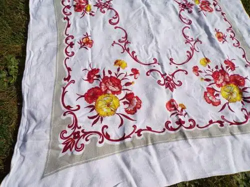 DDR Tischdecke 5 Stück Blumen Muster 