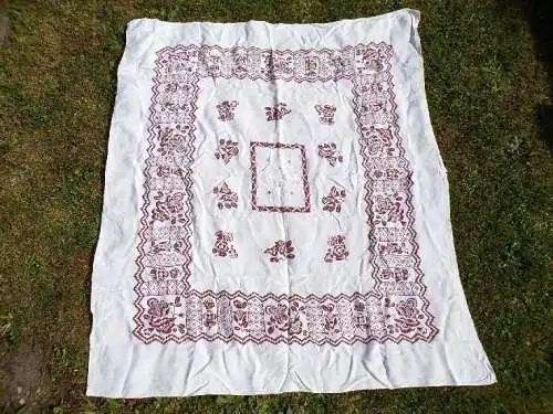 DDR Tischdecke 5 Stück Blumen Muster 