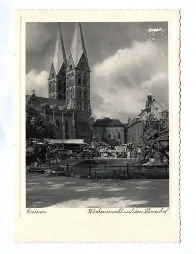 Ak Bremen Wochenmarkt auf dem Domshof 1938