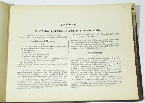 Alphabetisches Verzeichnis Seefracht Ordnung Seeverkehr Verein Hamburg Rheder