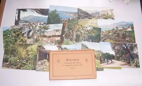 Konvolut 5 Mappen Ansichtskarten Riviera Künstler Karten Burg Weesenstein usw...