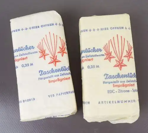 DDR Taschentücher Zellstoff Reklame 2 Packungen Sammler