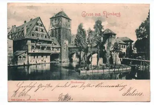 Ak Gruss aus Nürnberg 1898 Henkersteg