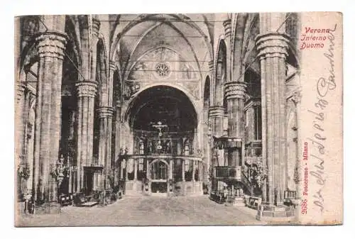 Ak Verona Interno Duomo 1907 Domkomplex Kathedrale Italien