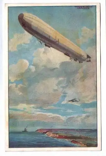 Künstler Ak Deutscher Luftflotten Verein 1916 Zeppelin