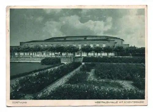 Ak Dortmund Westfalenhalle mit Rosenterrasse 1938