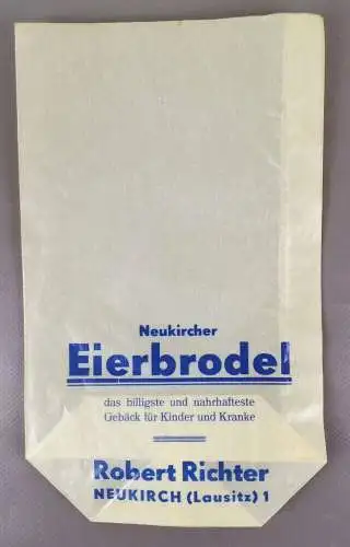 Alte Papiertüten Neukircher Eierbrodel Richter Neukirch alte Reklame 50 Stück