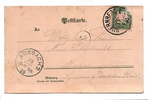 Litho Ak Gruss aus Nürnberg 1899 Der Burghof