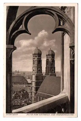 Ak München Blick vom Rathaus auf Frauenkirche 1937