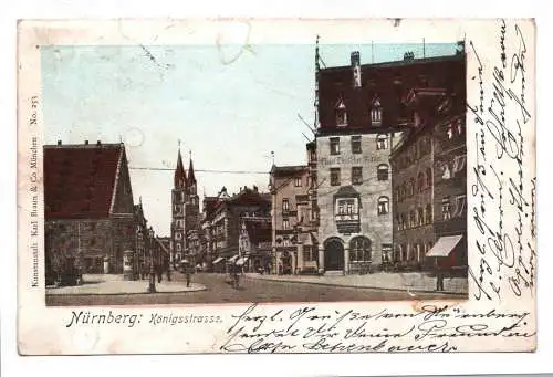 Künstler Ak Nürnberg Königsstraße 1899