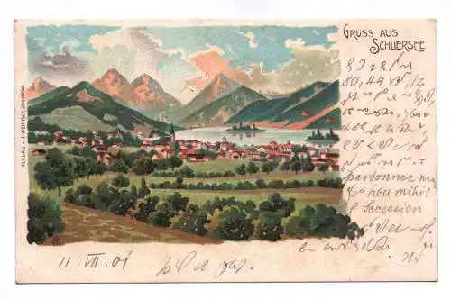 Künstler Ak Gruss aus Schliersee 1901