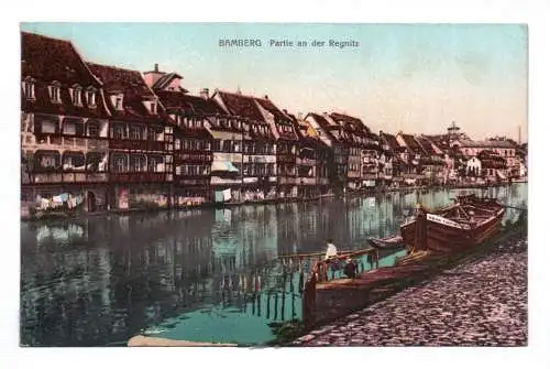 Künstler Ak Bamberg Partie an der Regnitz