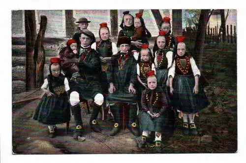 Ak Gruss aus Hessen Schwälmer Familie 1909