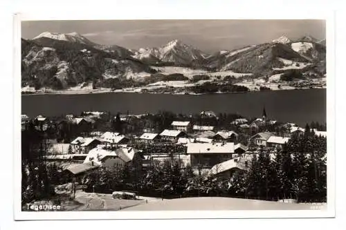 Foto Ak Tegernsee 1938 Ortsansicht Berge Miesbach