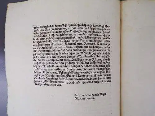 Alter Druck 1401 König Rupprecht Bekenntnis Eberhardt zu Württemberg 
