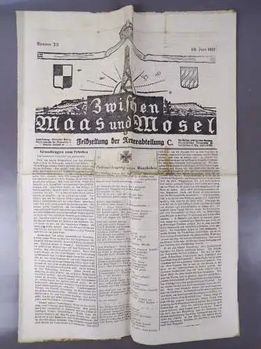 Zwischen Maas und Mosel Feldzeitung der Armee Abteilung C 1917 WW1