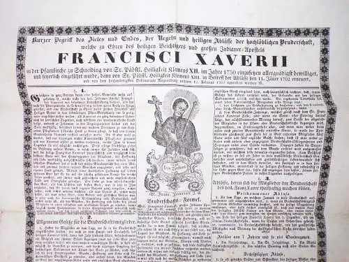 Urkunde Schneidung Eintritt Bruderschaft Francisci Xaverii 1847 Religion