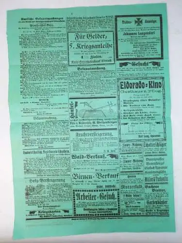 Markgräfler Tagblatt Nr 175 Schopfheim 1916 Zeitung