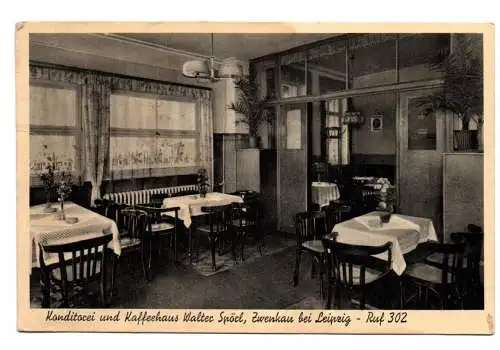 Ak Zwenkau Konditorei Kaffeehaus Walter Spörl 1940 Feldpost