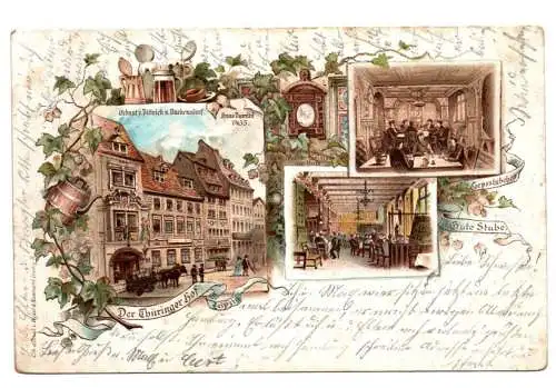 Litho Ak Leipzig Thüringer Hof 1897 Gasthaus