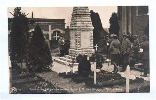 Echtfoto Ak König von Württemberg Besuch bei Truppen Westfront 1 Wk