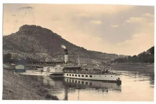 Foto Ak Elbedampfer Leipzig Foto Hering Königstein 1954 (A4051