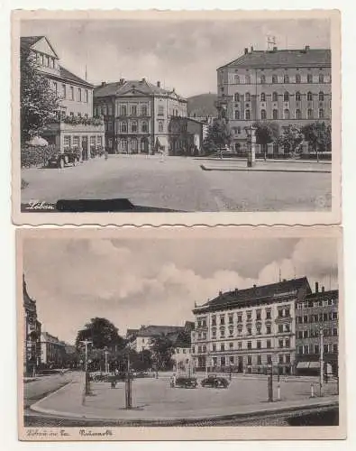 6 x Ak Löbau i. Sa. Oberlausitz Neumarkt Altmarkt Löbauer Berg um 1940/50 (A2405